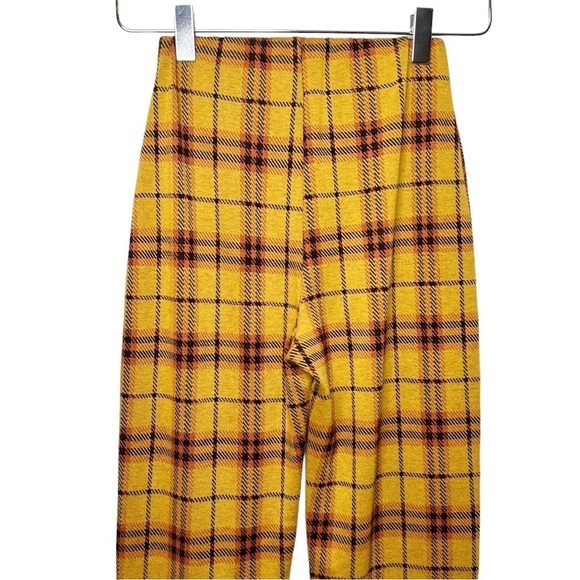 Urban Outfitters Bryn Yellow Orange Pull On Plaid Flare Women’s Pants Sz XS - Picture 10 of 11